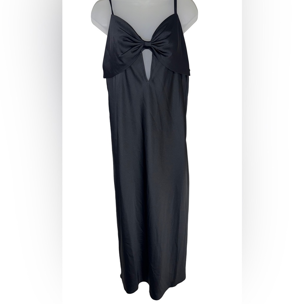INC International Concepts Elegant Black Bow Maxi Dress